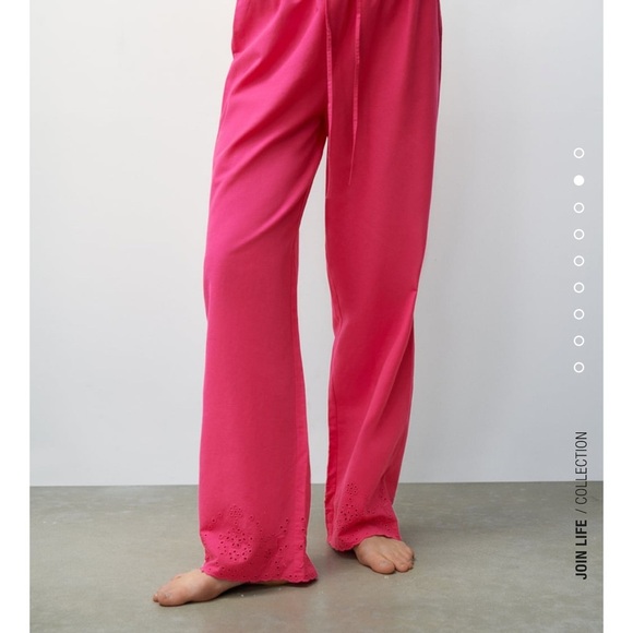 ZARA 2PIECES EMBROIDERED LONG SHIRT AND FULL LENGTH COTTON PANTS BUNDLE - Picture 4 of 11